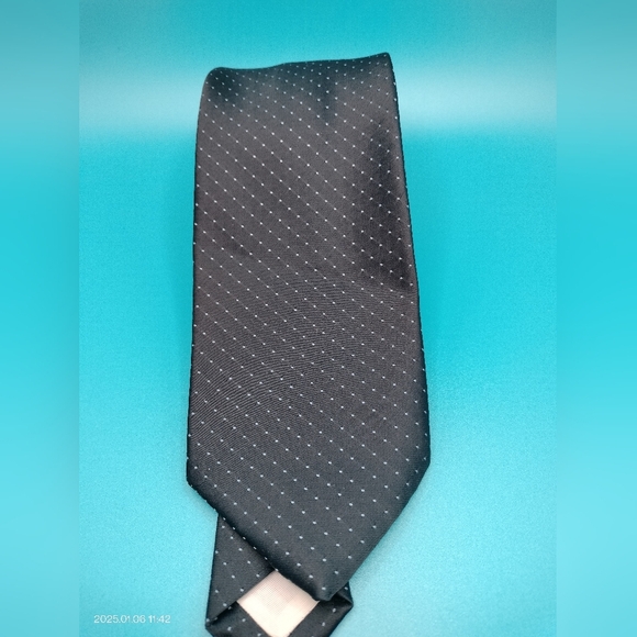 Vintage Golden Clasp By Prince Consort Blue Swiss Dots Men's Necktie - Picture 1 of 11